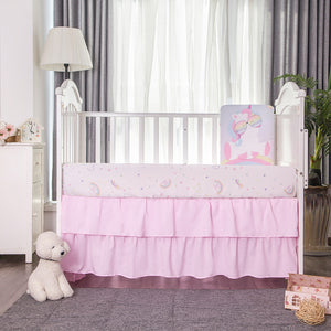 Baby Unicorn 3-Piece Standard Crib Bedding Sets, Pink