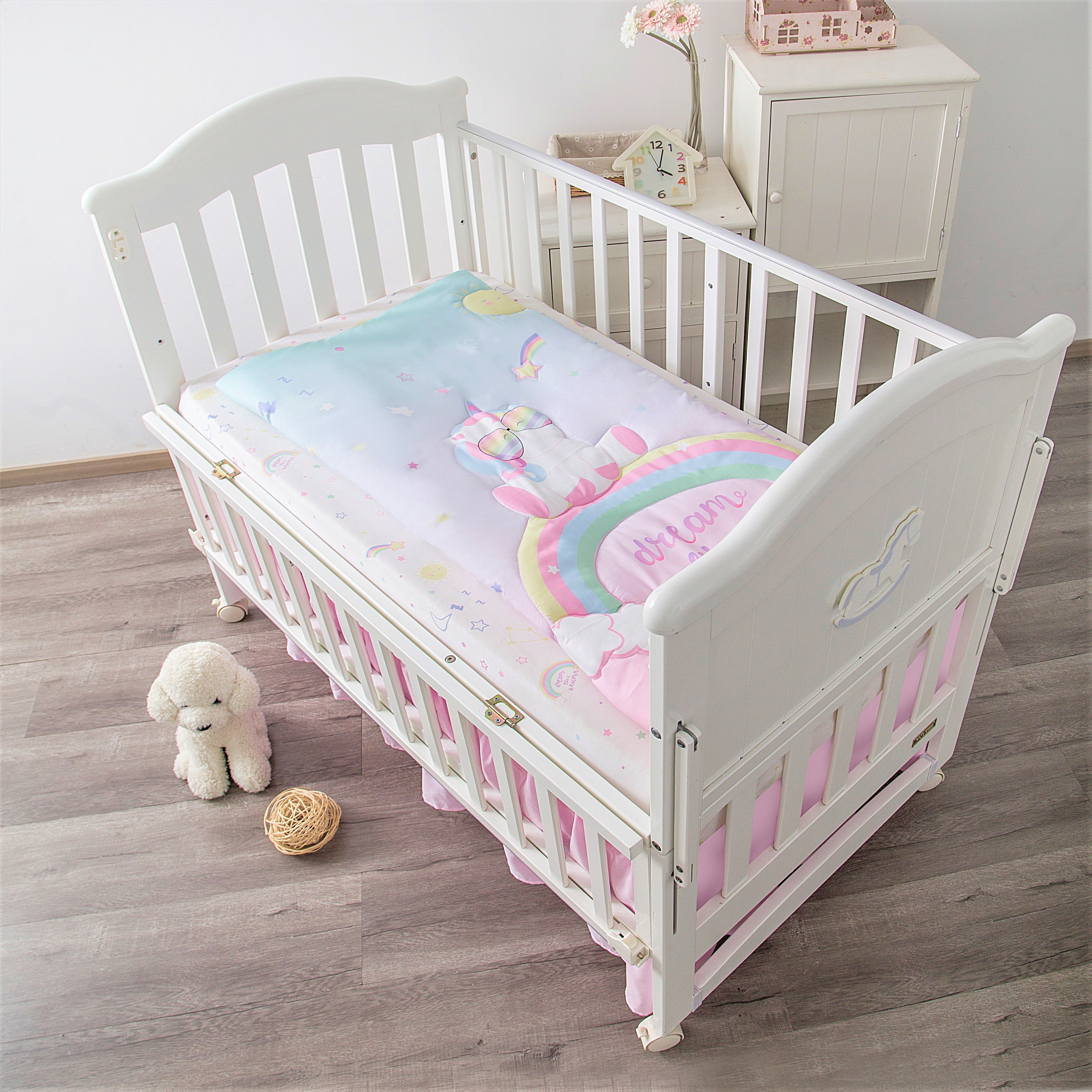 Baby Unicorn 3-Piece Standard Crib Bedding Sets, Pink