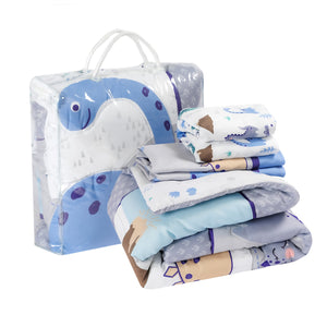 Baby Dinosaurs 3-Piece Standard Size Crib Bedding Set, Blue & Grey