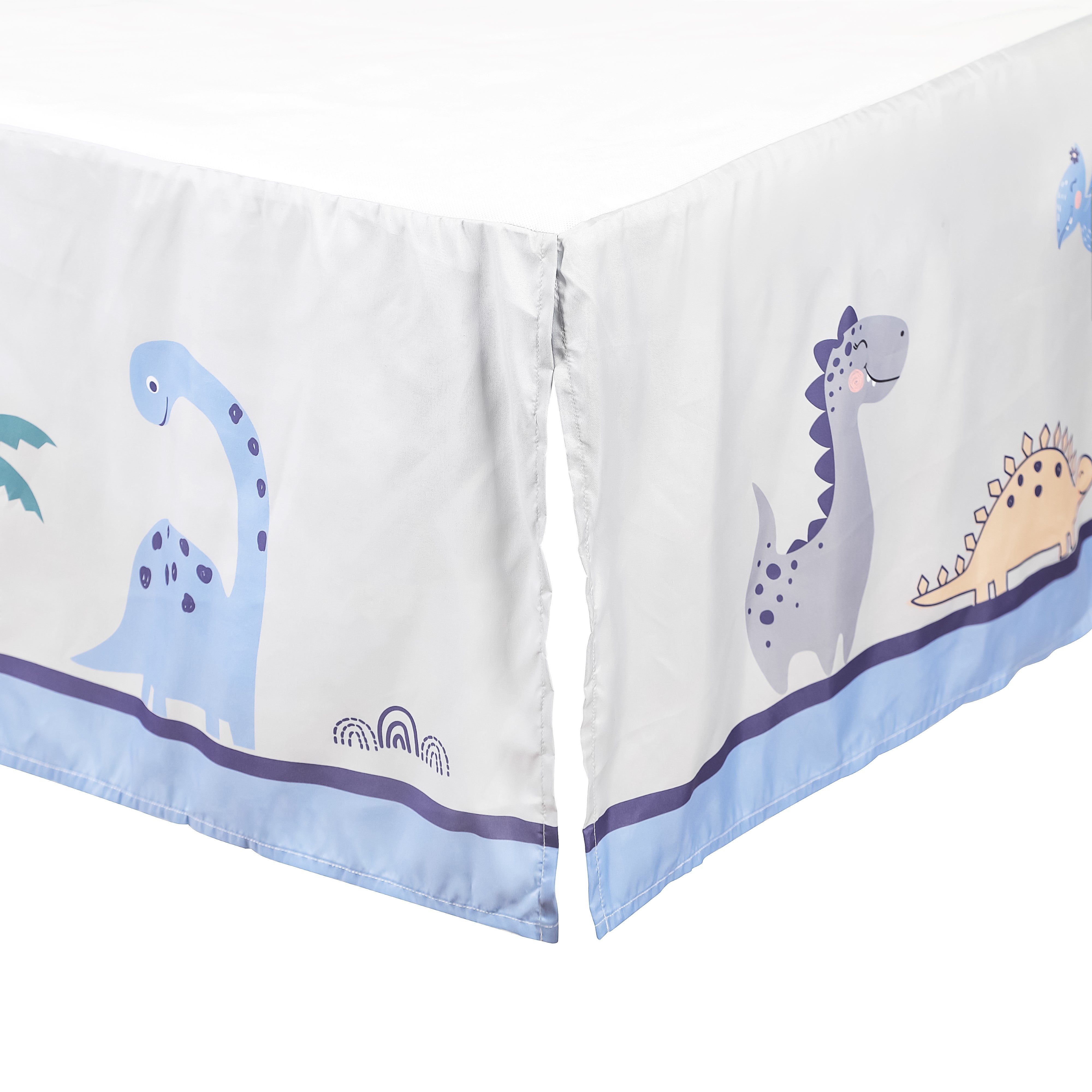 Baby Dinosaurs 3-Piece Standard Size Crib Bedding Set, Blue & Grey