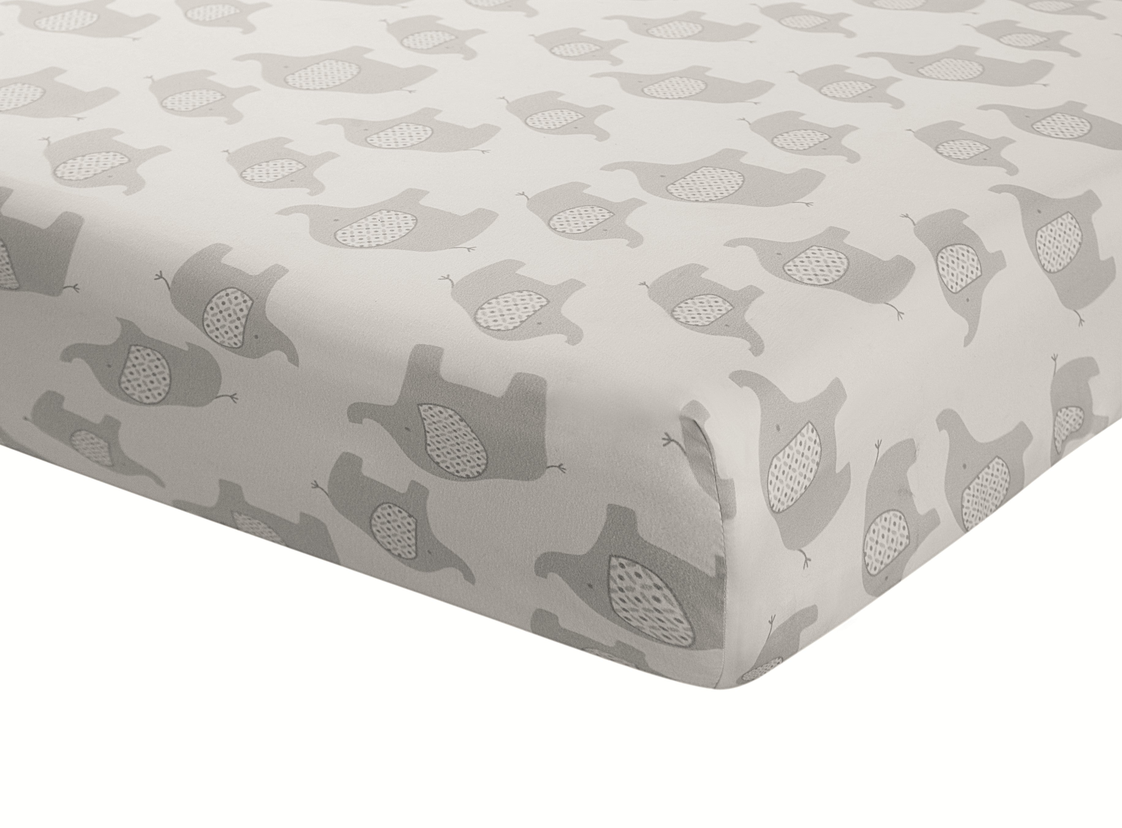 Baby Elephants and Puppy 3-Piece Standard Crib Bedding Sets, Grey